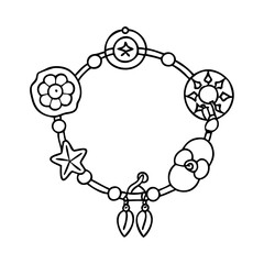 charm bracelets icon, charm bracelets line art - simple line art of charm bracelets, perfect for charm bracelets logos and icons