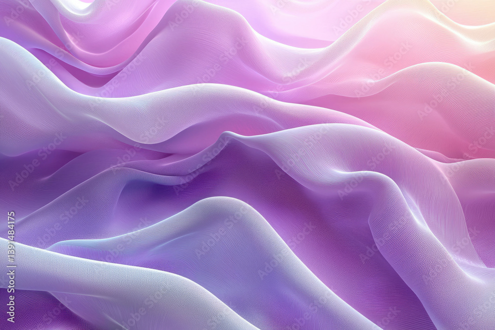 Poster soft, flowing pastel fabric with a gradient of purple and pink hues creating a dreamy, abstract text