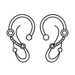 ear cuffs icon, ear cuffs line art - simple line art of ear cuffs, perfect for ear cuffs logos and icons