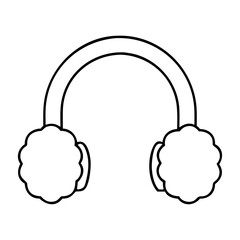 ear muffs icon, ear muffs line art - simple line art of ear muffs, perfect for ear muffs logos and icons