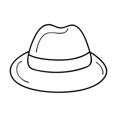fedora icon, fedora line art - simple line art of fedora, perfect for fedora logos and icons