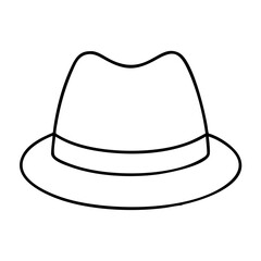 fedora icon, fedora line art - simple line art of fedora, perfect for fedora logos and icons