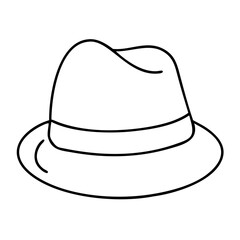 fedora icon, fedora line art - simple line art of fedora, perfect for fedora logos and icons