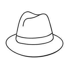 fedora icon, fedora line art - simple line art of fedora, perfect for fedora logos and icons