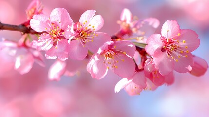 Naklejka premium Delicate pink blossoms in springtime