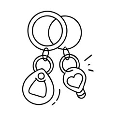 keychains icon, keychains line art - simple line art of keychains, perfect for keychains logos and icons