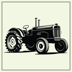 vintage tractor vector illustration