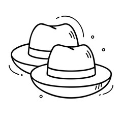 panama hats icon, panama hats line art - simple line art of panama hats, perfect for panama hats logos and icons
