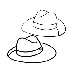 panama hats icon, panama hats line art - simple line art of panama hats, perfect for panama hats logos and icons