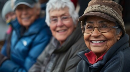 Fototapeta premium Happy Senior Women Friends Enjoying Outdoor Time Together