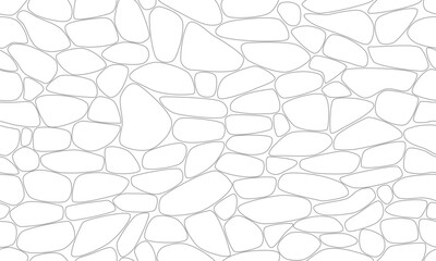 Grey outline stone texture seamless pattern. Vector Repeating Texture.