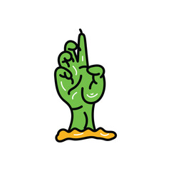 Zombie Hand icon islote white background vector stock illustration