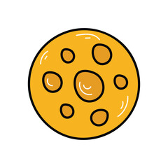 Full Moon icon islote white background vector stock illustration