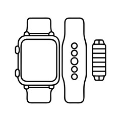 smartwatch bands icon, smartwatch bands line art - simple line art of smartwatch bands, perfect for smartwatch bands logos and icons