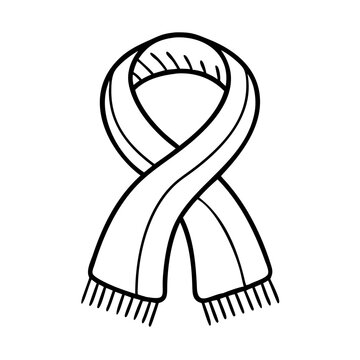 black and white scarf clip art preview