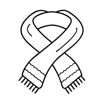 black and white scarf simple design clip art preview