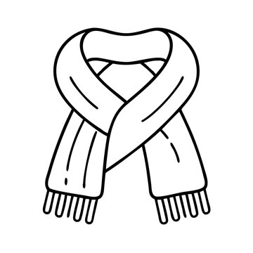 black and white scarf simple design clip art preview