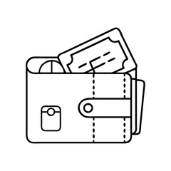 travel wallets icon, travel wallets line art - simple line art of travel wallets, perfect for travel wallets logos and icons