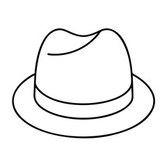 trilby icon, trilby line art - simple line art of trilby, perfect for trilby logos and icons