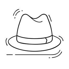 trilby icon, trilby line art - simple line art of trilby, perfect for trilby logos and icons
