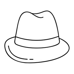 trilby icon, trilby line art - simple line art of trilby, perfect for trilby logos and icons