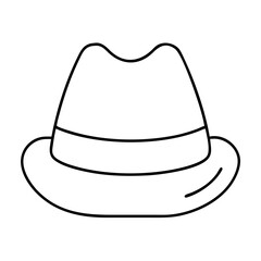 trilby icon, trilby line art - simple line art of trilby, perfect for trilby logos and icons