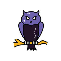 Owl icon islote white background vector stock illustration