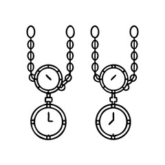 watch chains icon, watch chains line art - simple line art of watch chains, perfect for watch chains logos and icons
