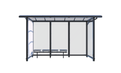 Bus stop front view png alpha channel