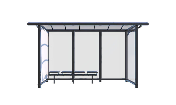 Bus stop front view png alpha channel