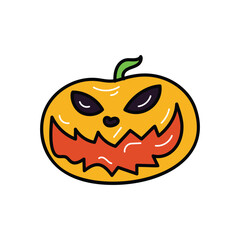 Pumpkin Face icon islote white background vector stock illustration