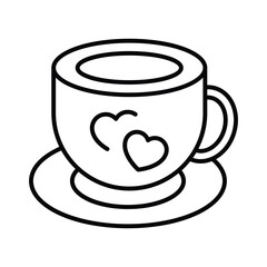 Love Tea  vector outline icon. EPS 10 file