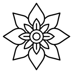 Traditional hawaiian tattoo mandala  line art vector illustration