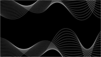 Abstract vector wave lines black  background modern and futuristic technology theme