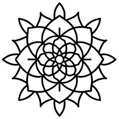 Typography letter based mandala line art vector illustration 