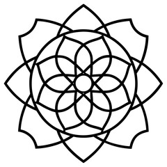 Universal consciousness mandala line art vector illustration 