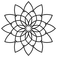 Universal consciousness mandala line art vector illustration 