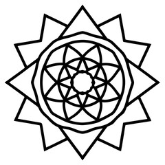Universal consciousness mandala line art vector illustration 
