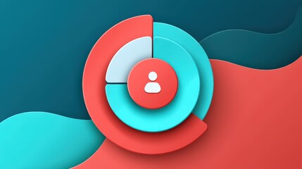 Concentric Segmented Circles with Person Icon