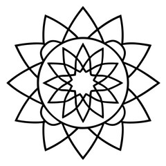 Universal consciousness mandala line art vector illustration 