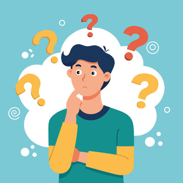 recommend clip art: a boy is thinking vector