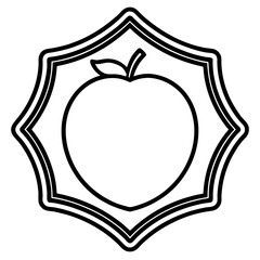 Vintage style fruit label badge line art vector illustration 