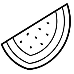 Watermelon slice line art vector illustration 
