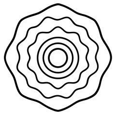 Zen garden rock ripple mandala line art vector illustration 