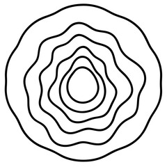 Zen garden rock ripple mandala line art vector illustration 