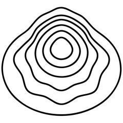 Zen garden rock ripple mandala line art vector illustration 