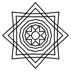 Fototapeta premium Holographic futuristic mandala line art vector illustration 