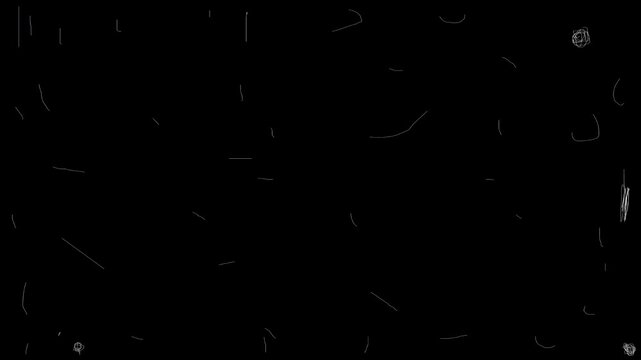 Vintage Film Scratches Overlay - 4K 12FPS - 5s Transparent