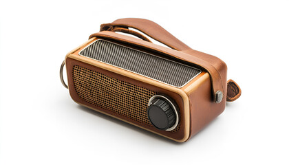 Audio communication isolated on white. Pocket radio