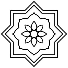Persian rug inspired mandala line art vector illustration 